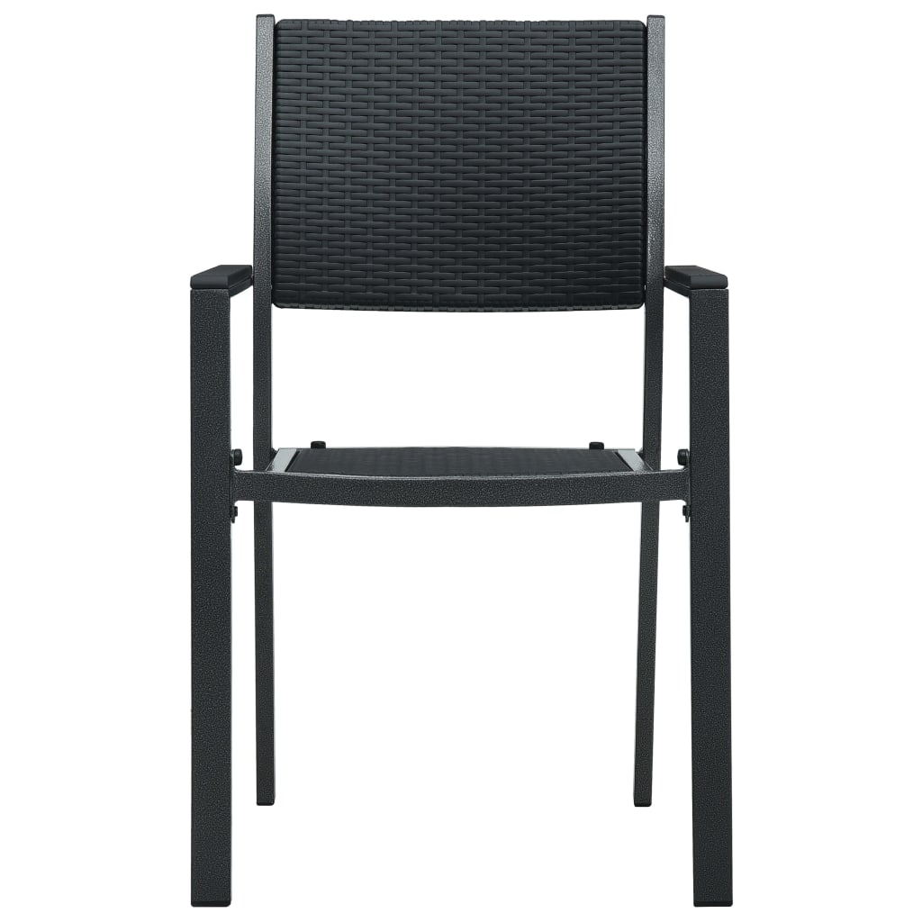 Sedie da Giardino 2 pz Nere in Plastica Stile Rattan | homemem39
