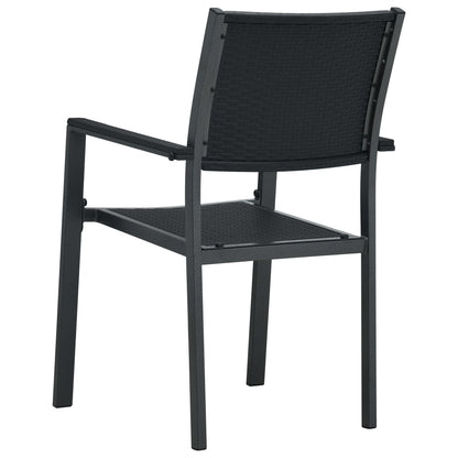 Sedie da Giardino 2 pz Nere in Plastica Stile Rattan | homemem39