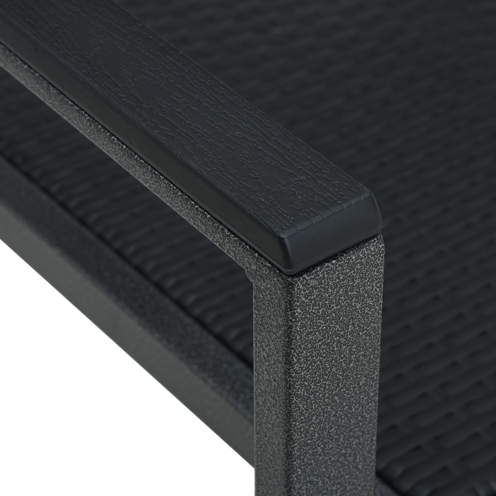 Sedie da Giardino 2 pz Nere in Plastica Stile Rattan | homemem39