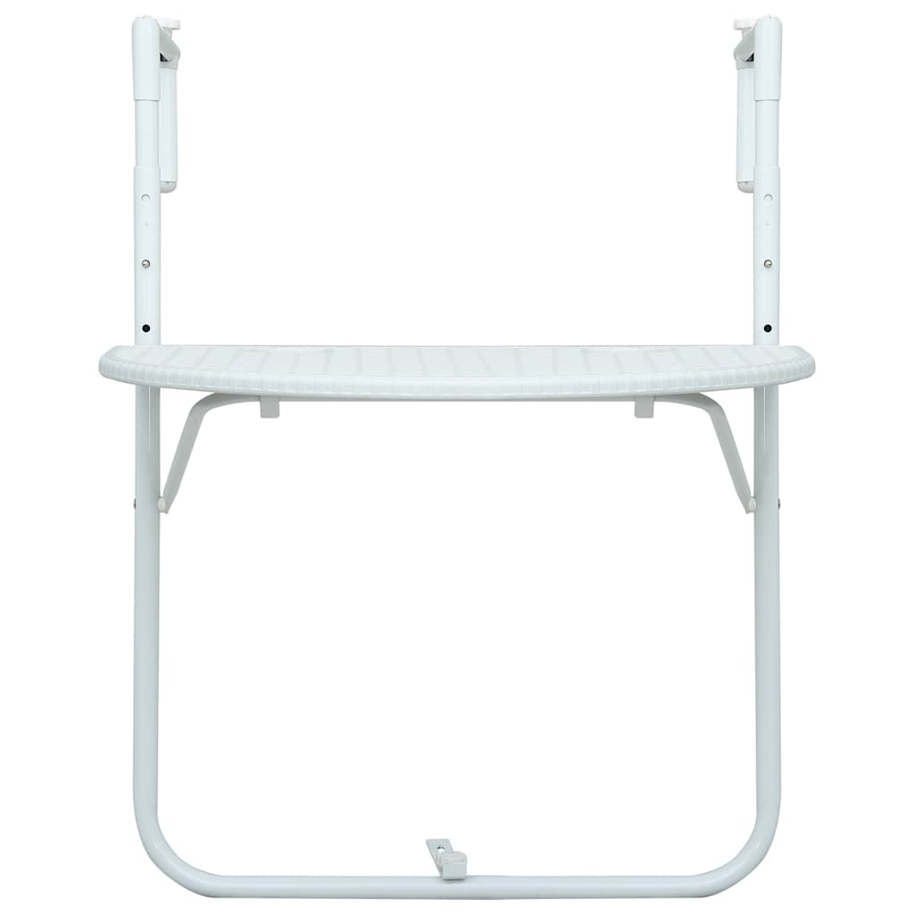 Tavolo da Balcone Pensile Bianco 60x64x83,5cm Plastica Rattan | homemem39