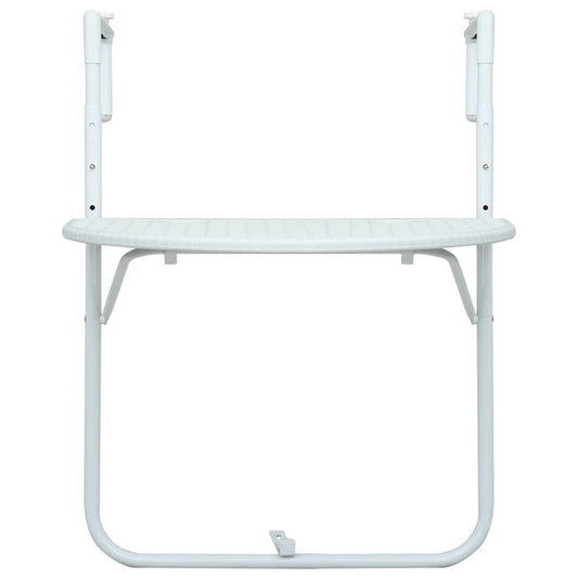 Tavolo da Balcone Pensile Bianco 60x64x83,5cm Plastica Rattan | homemem39