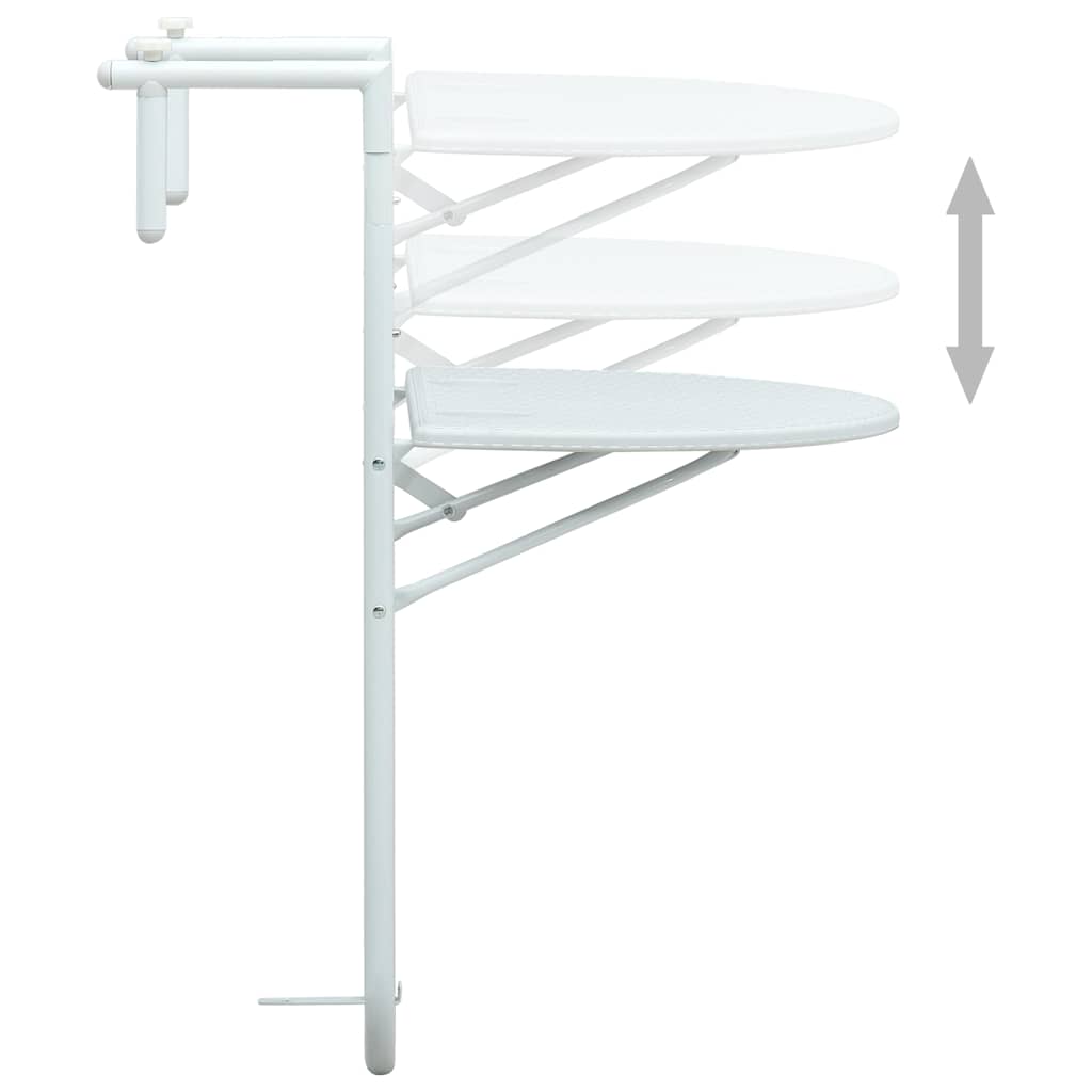 Tavolo da Balcone Pensile Bianco 60x64x83,5cm Plastica Rattan | homemem39