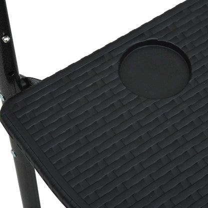 Tavolo da Balcone Pensile Nero 60x64x83,5cm Plastica Rattan | homemem39