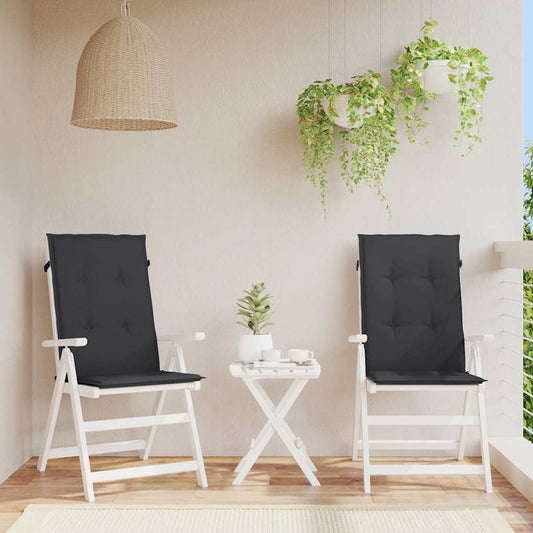 Cuscini per Sedie 2 pz Neri 120x50x3 cm in Tessuto | homemem39
