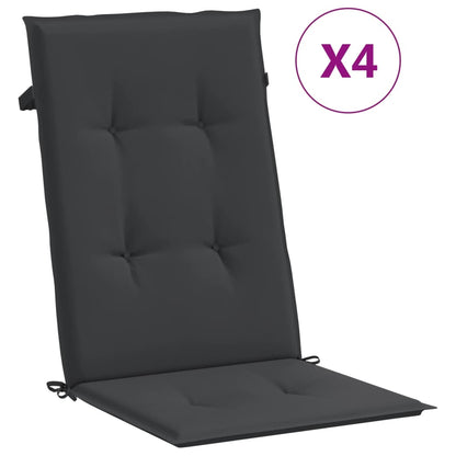 Cuscini per Sedie 4 pz Neri 120x50x3 cm in Tessuto | homemem39