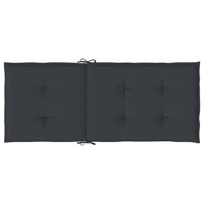 Cuscini per Sedie 4 pz Neri 120x50x3 cm in Tessuto