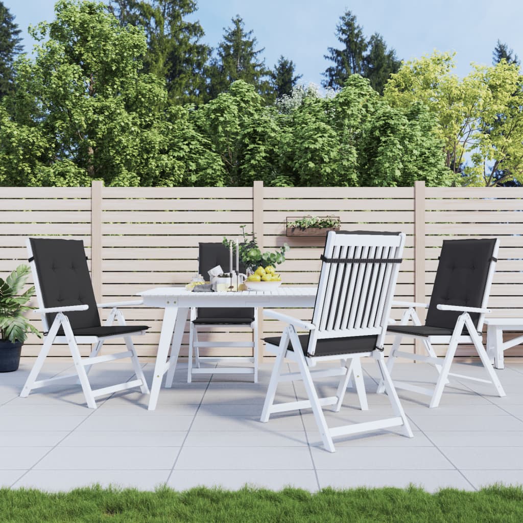 Cuscini per Sedie 4 pz Neri 120x50x3 cm in Tessuto | homemem39