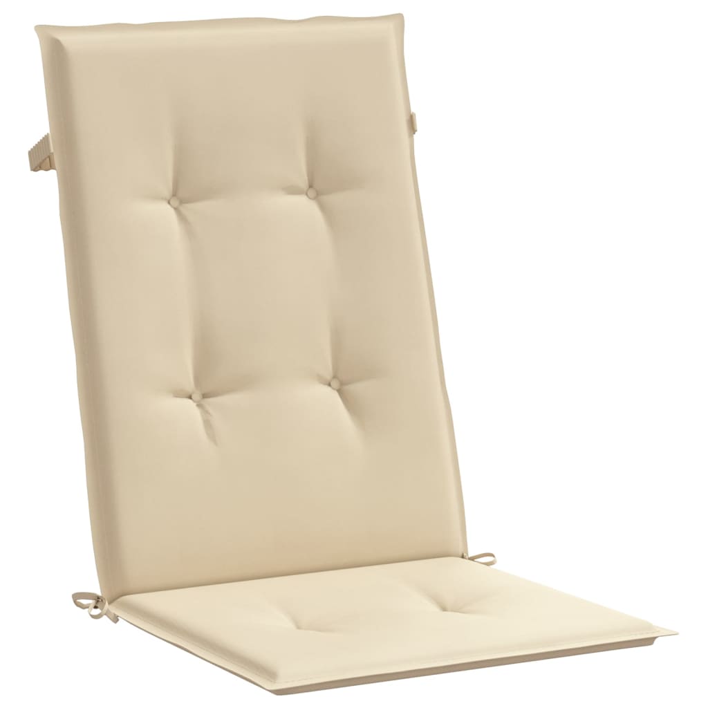 Cuscini per Sedie 4 pz Beige 120x50x3 cm in Tessuto