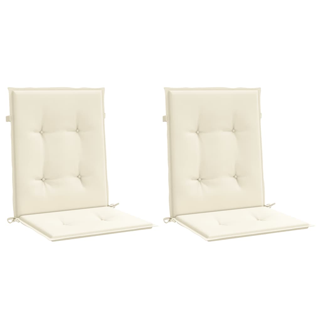 Cuscini per Sedia 2 pz Crema 100x50x3 cm in Tessuto Oxford