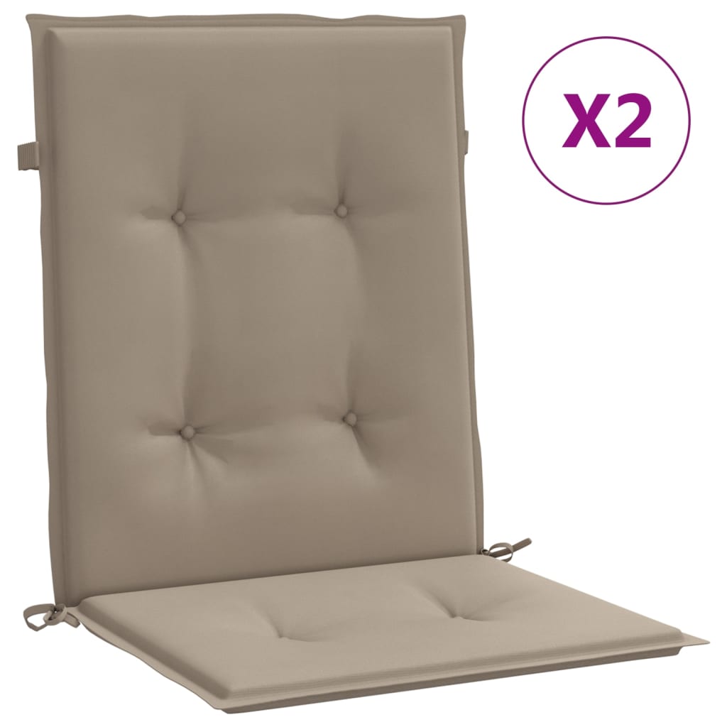 Cuscini per Sedia 2 pz Tortora 100x50x3 cm in Tessuto Oxford | homemem39
