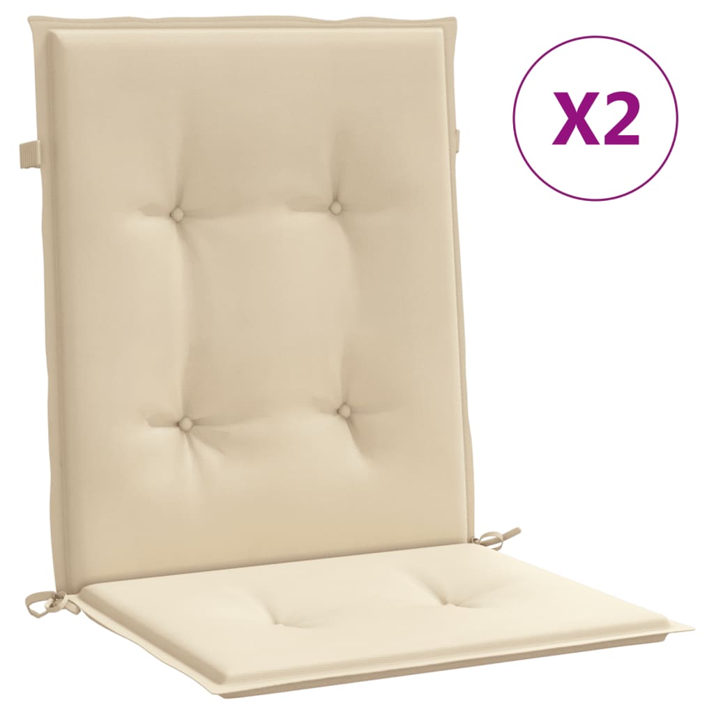 Cuscini per Sedia 2 pz Beige 100x50x3 cm in Tessuto Oxford | homemem39