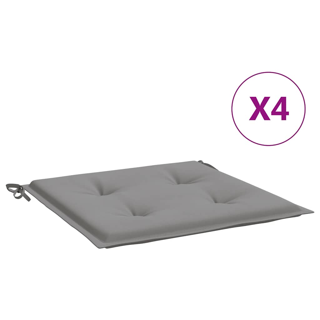 Cuscini per Sedia 4 pz Grigi 40x40x4 cm in Tessuto Oxford