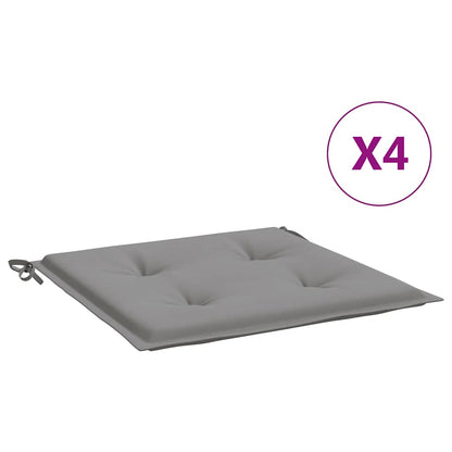 Cuscini per Sedia 4 pz Grigi 40x40x4 cm in Tessuto Oxford