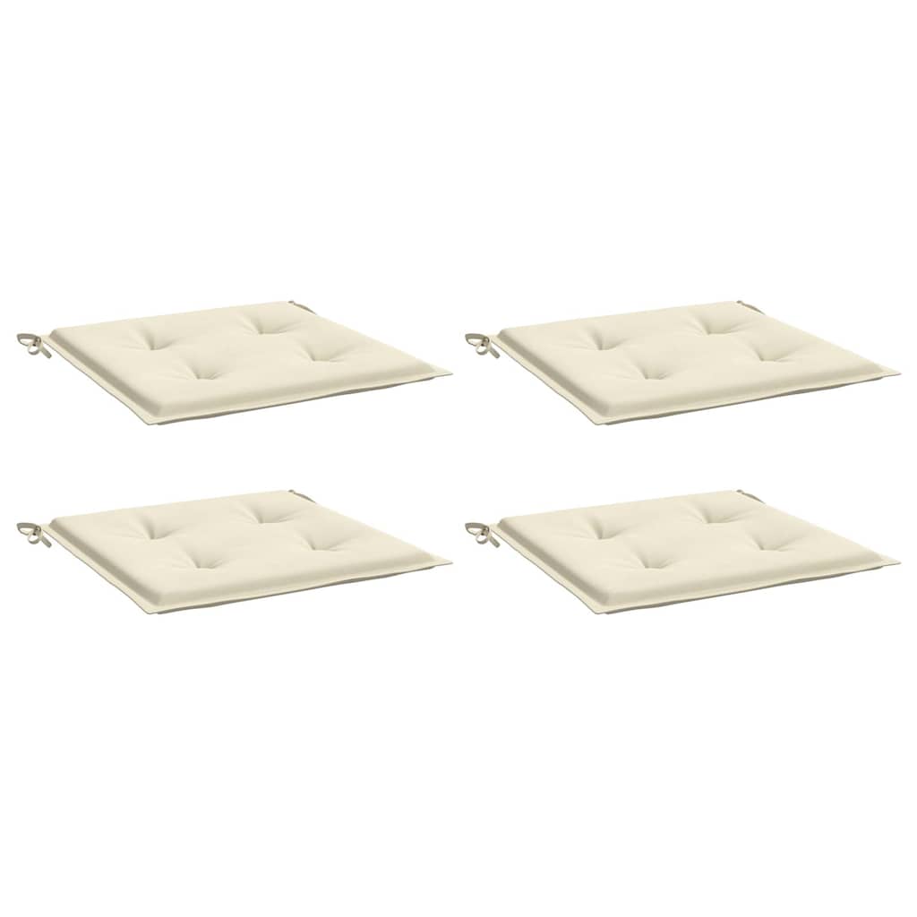 Cuscini per Sedia 4 pz Crema 40x40x3 cm in Tessuto Oxford