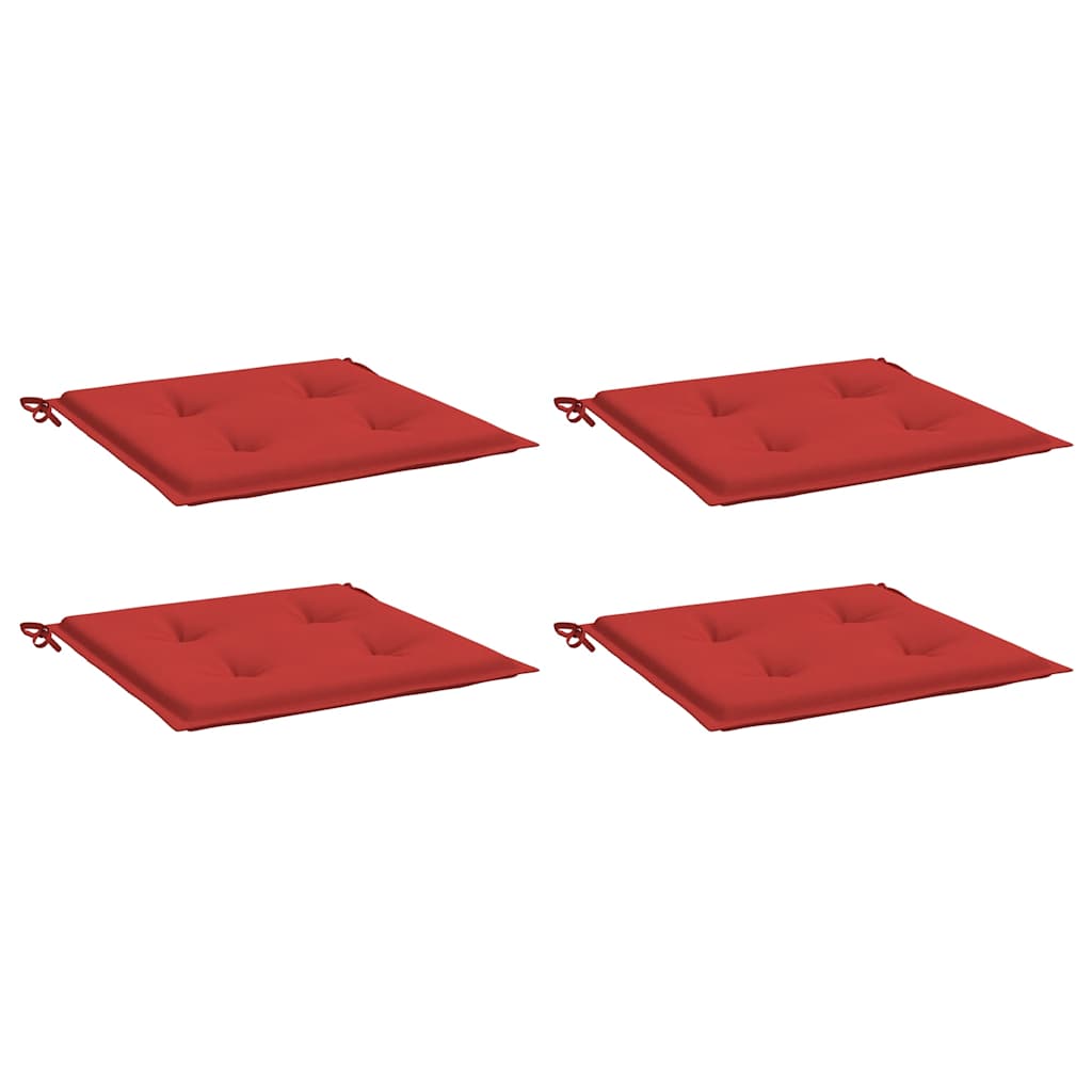 Cuscini per Sedia 4 pz Rossi 40x40x4 cm in Tessuto Oxford