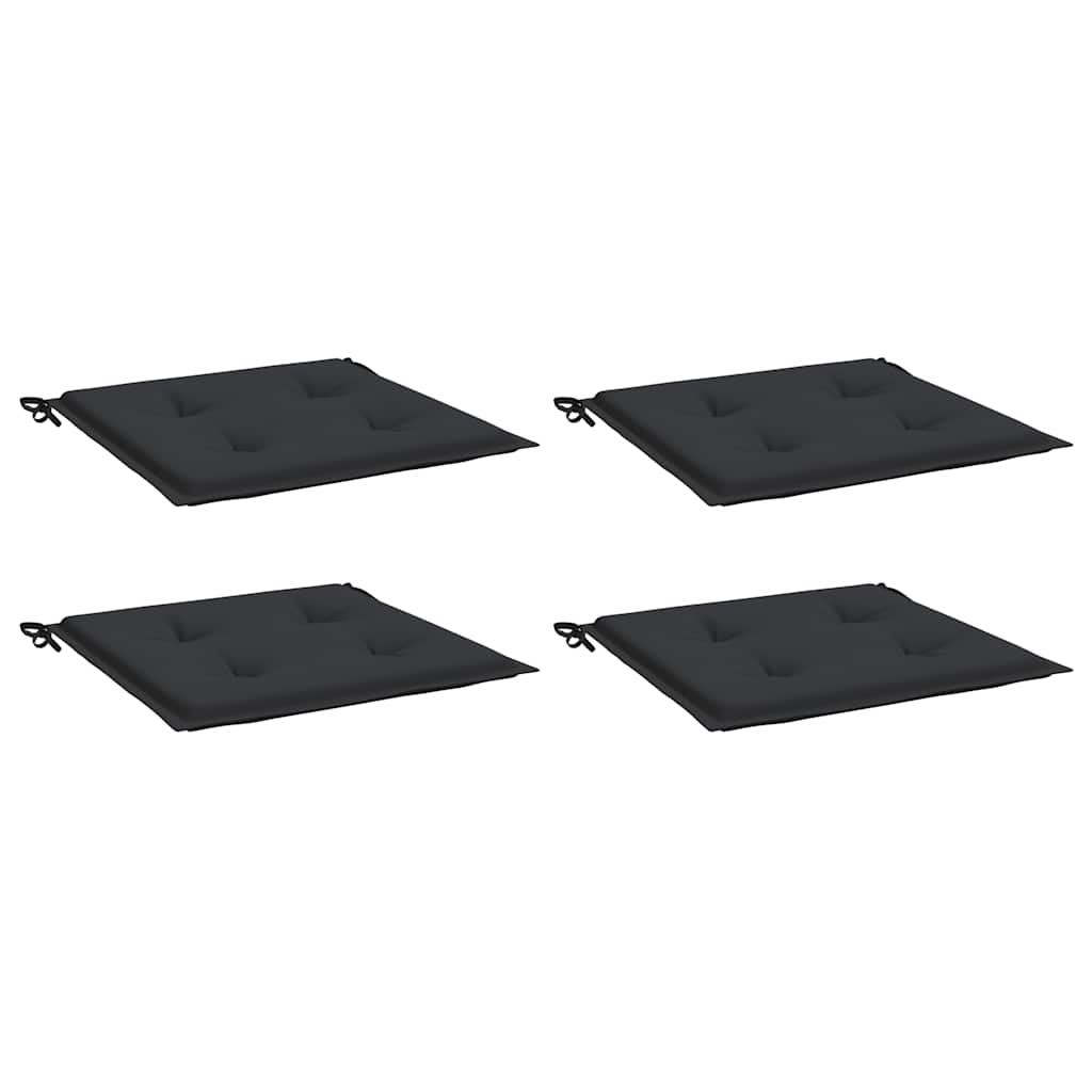 Cuscini per Sedia 4 pz Neri 40x40x4 cm in Tessuto Oxford