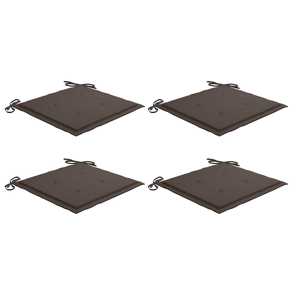Cuscini per Sedie da Giardino 4 pz Tortora 40x40x4 cm in Oxford