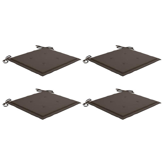 Cuscini per Sedie da Giardino 4 pz Tortora 40x40x4 cm in Oxford