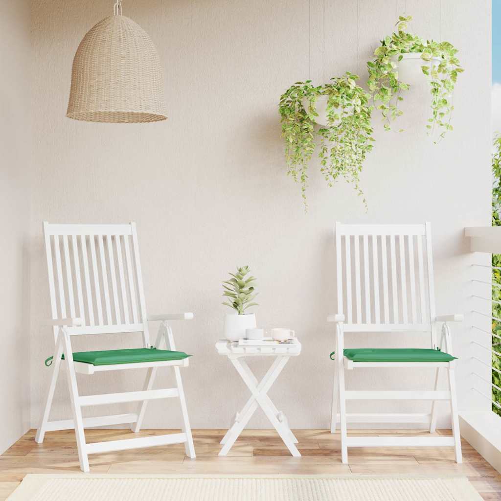 Cuscini per Sedia 2 pz Verdi 50x50x3 cm in Tessuto Oxford