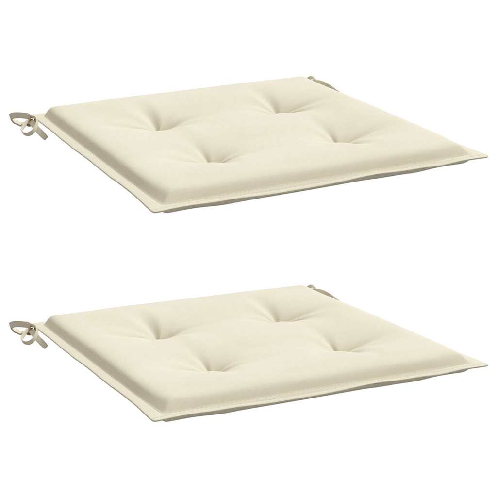 Cuscini per Sedia 2 pz Crema 50x50x3 cm in Tessuto Oxford
