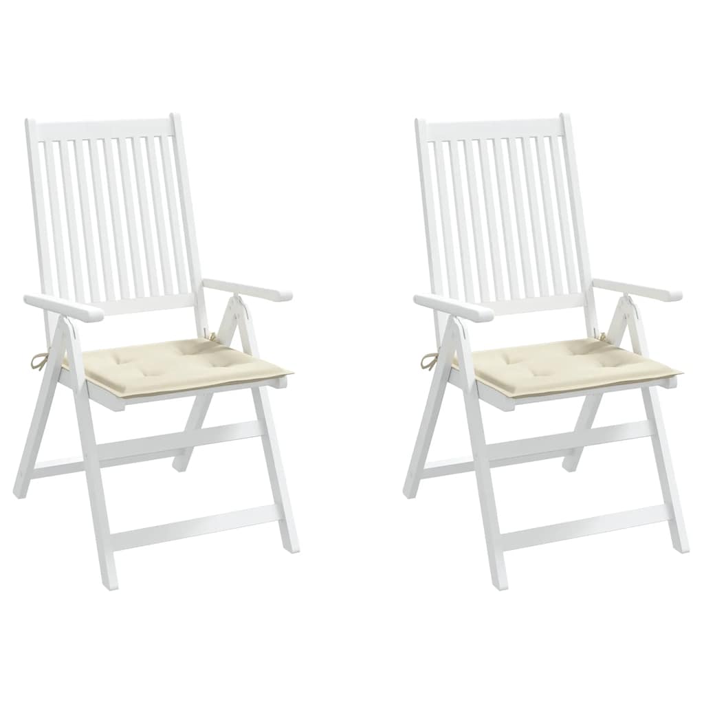 Cuscini per Sedia 2 pz Crema 50x50x3 cm in Tessuto Oxford | homemem39