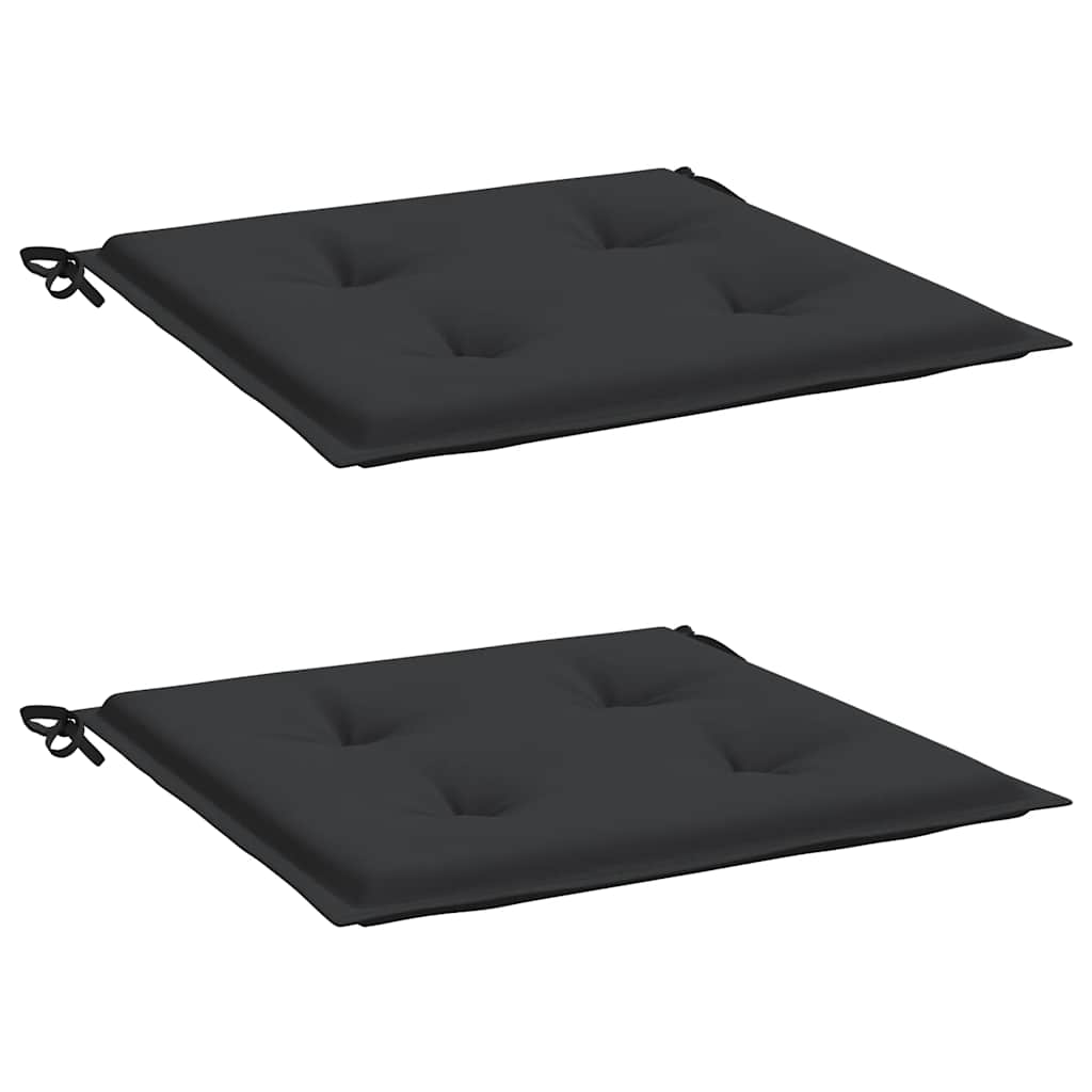 Cuscini per Sedia 2 pz Neri 50x50x4 cm in Tessuto Oxford | homemem39