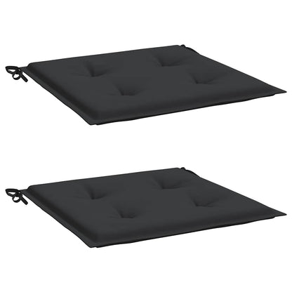 Cuscini per Sedia 2 pz Neri 50x50x4 cm in Tessuto Oxford | homemem39