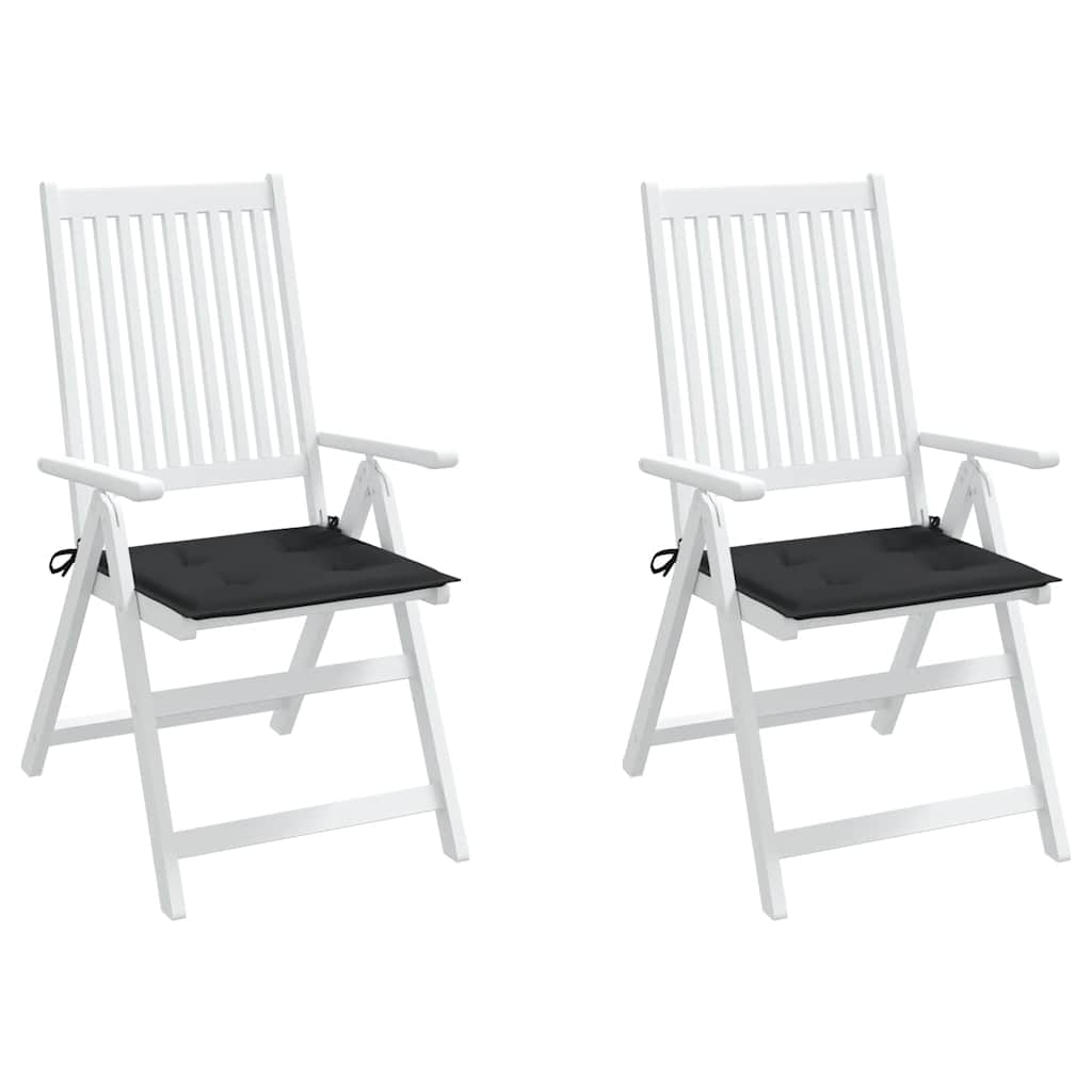 Cuscini per Sedia 2 pz Neri 50x50x4 cm in Tessuto Oxford | homemem39