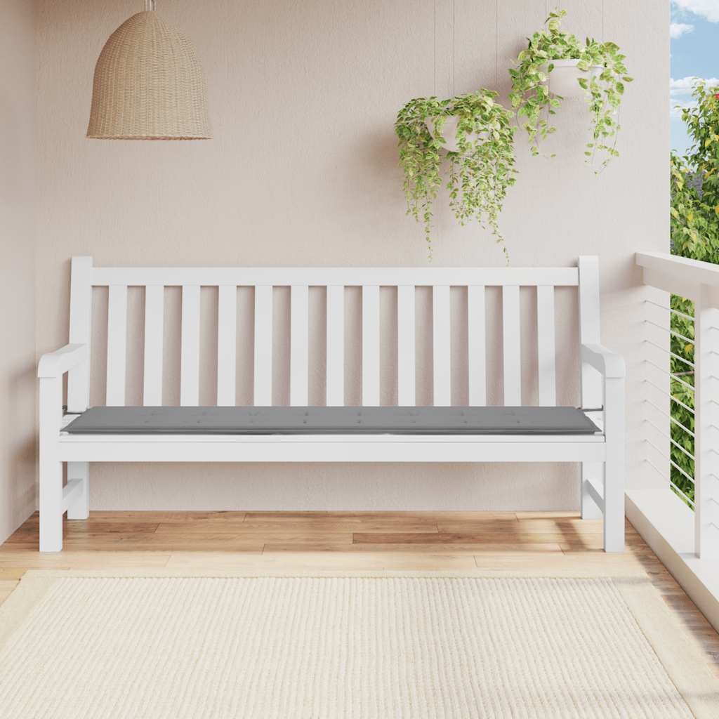 Cuscino per Panca Grigio 200x50x4 cm in Tessuto Oxford
