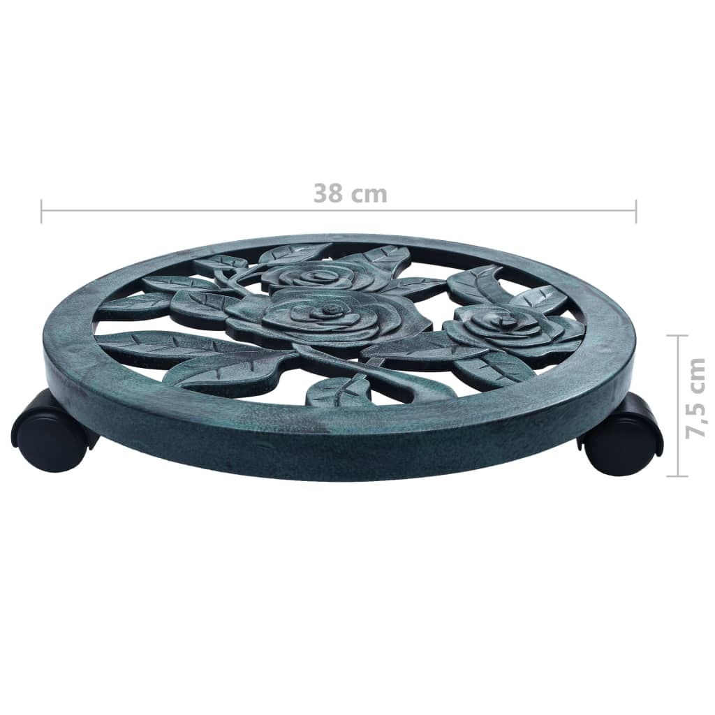Carrelli Portavasi 6 pz Verdi 38 cm in Plastica - homemem39