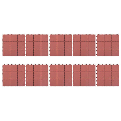 Piastrelle per Decking 10 pz Rosse 30,5x30,5 cm in Plastica - homemem39