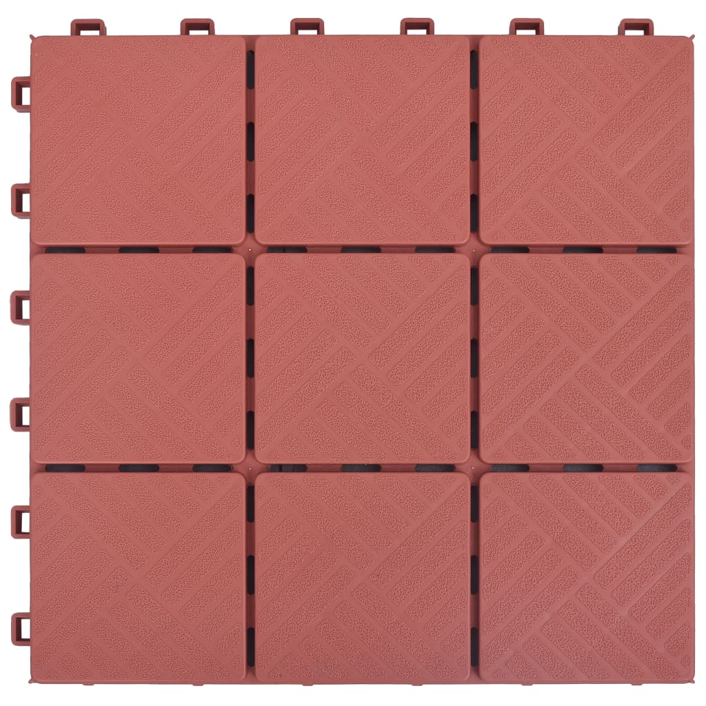 Piastrelle per Decking 10 pz Rosse 30,5x30,5 cm in Plastica - homemem39