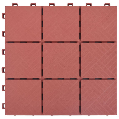 Piastrelle per Decking 10 pz Rosse 30,5x30,5 cm in Plastica - homemem39
