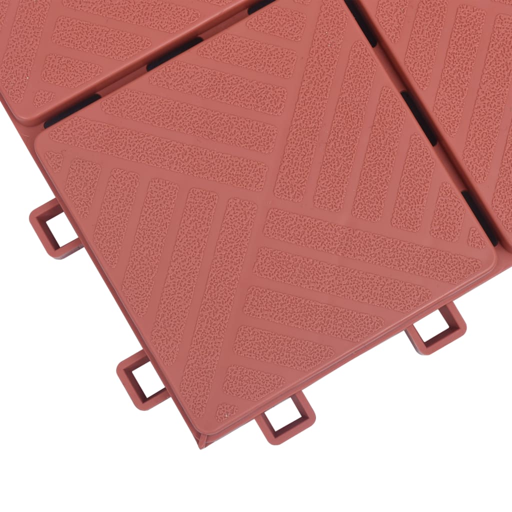 Piastrelle per Decking 10 pz Rosse 30,5x30,5 cm in Plastica - homemem39