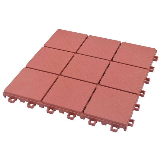 Piastrella per Decking 10 pcs Rosso 30,5 x 30,5 x 2,2 cm | homemem39