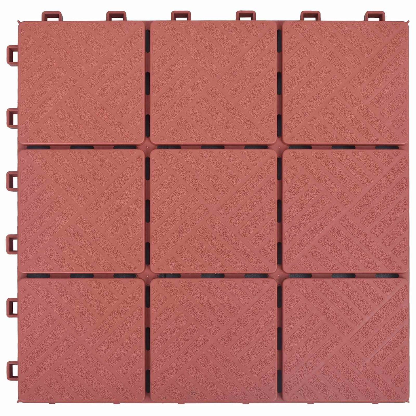 Piastrella per Decking 10 pcs Rosso 30,5 x 30,5 x 2,2 cm | homemem39