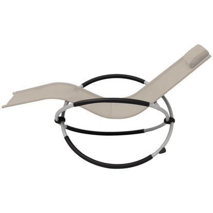 Lettino Prendisole per Esterni Geometrico in Acciaio Crema - homemem39