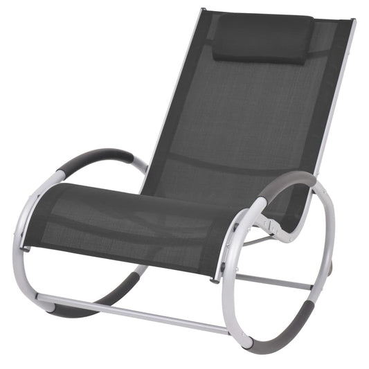 Black Garden Rocking Chair in Textilene