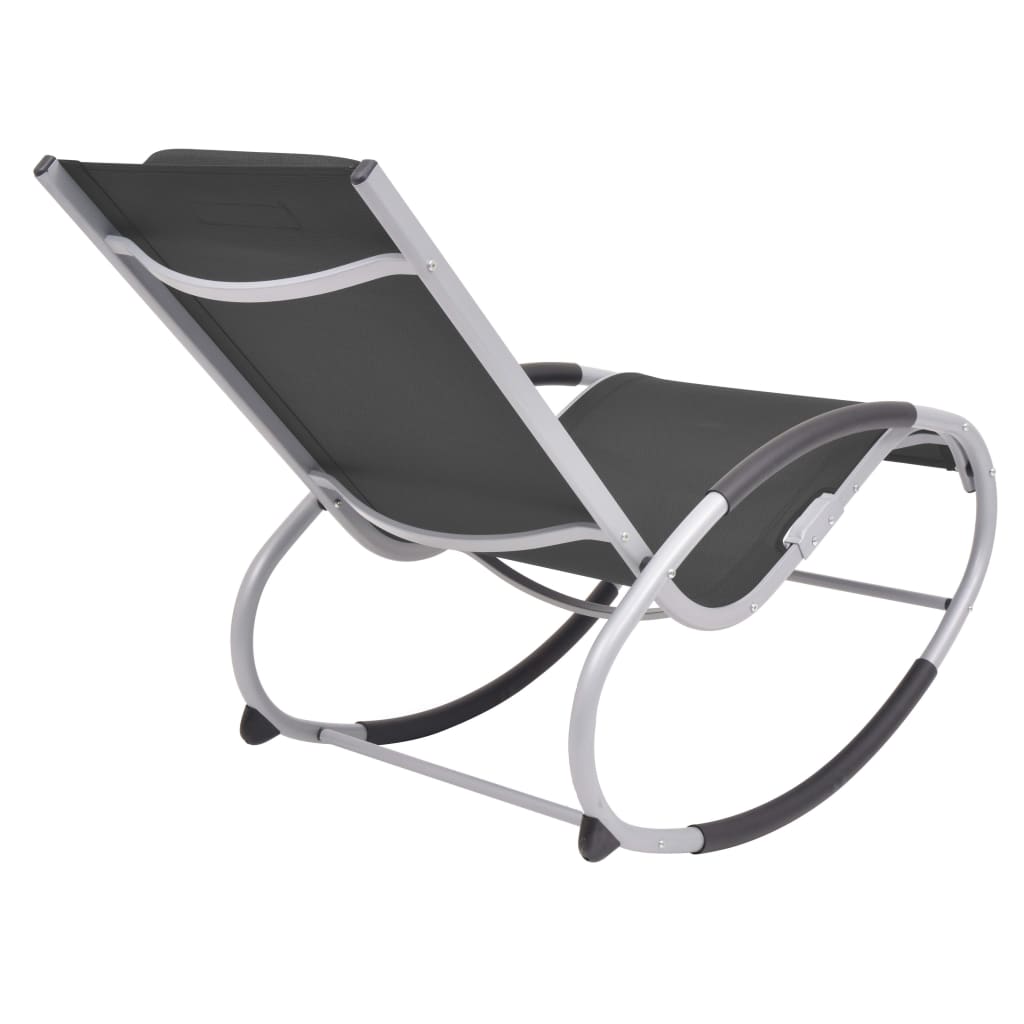 Black Garden Rocking Chair in Textilene