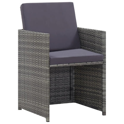 Set da Pranzo da Giardino 5 pz Polyrattan e Acacia Antracite | homemem39