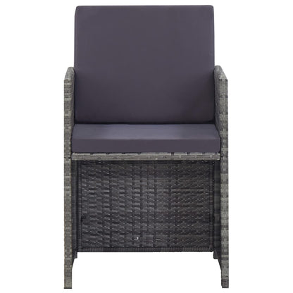 Set da Pranzo da Giardino 5 pz Polyrattan e Acacia Antracite | homemem39