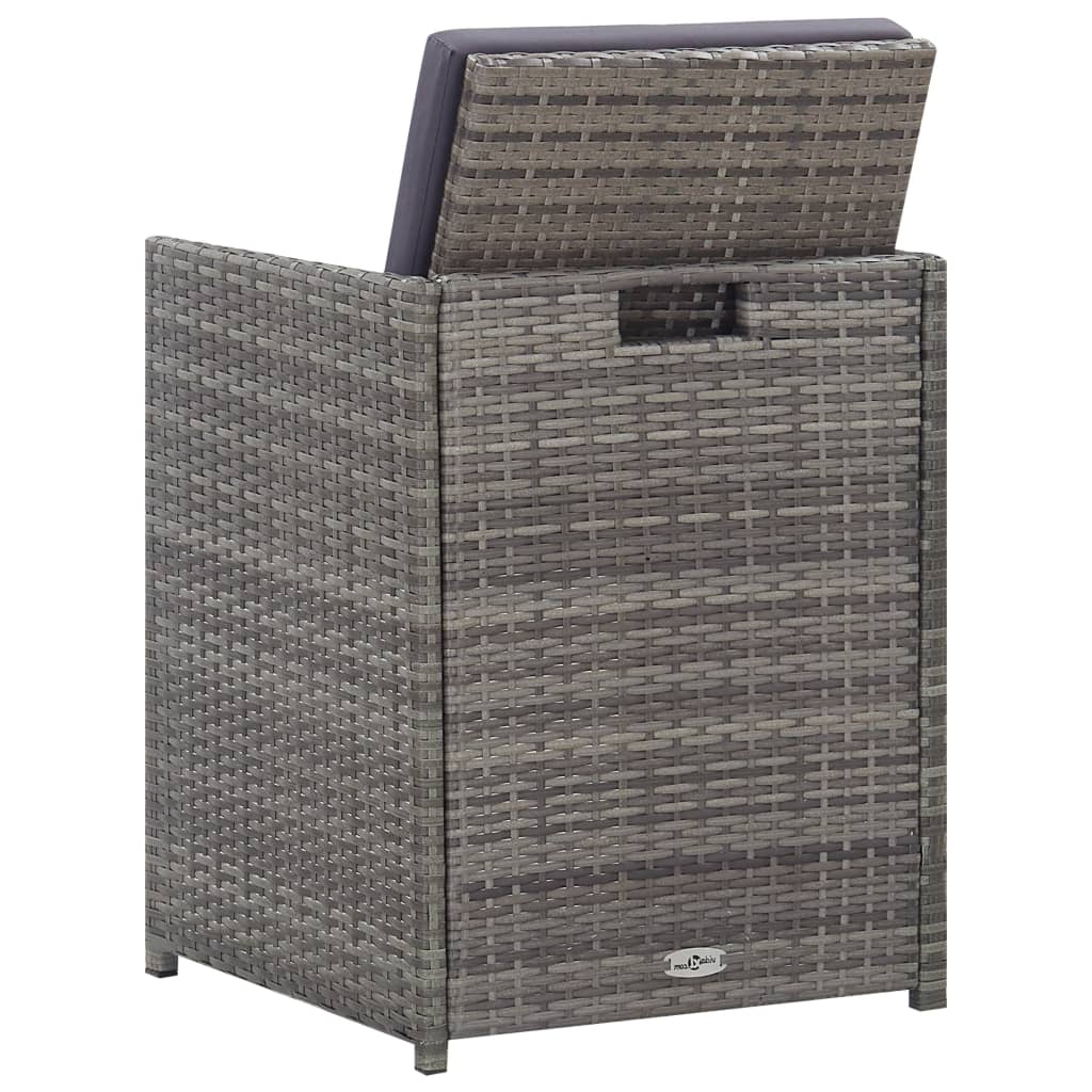 Set da Pranzo da Giardino 5 pz Polyrattan e Acacia Antracite | homemem39