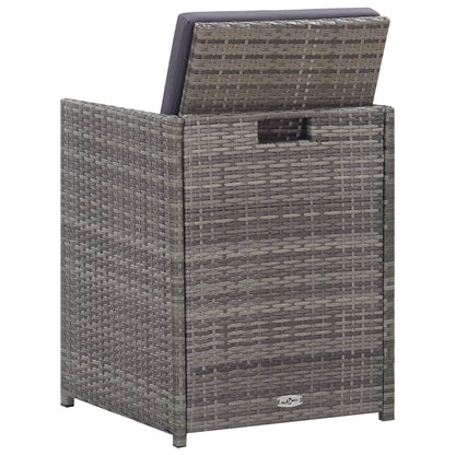 Set da Pranzo da Giardino 5 pz Polyrattan e Acacia Antracite | homemem39