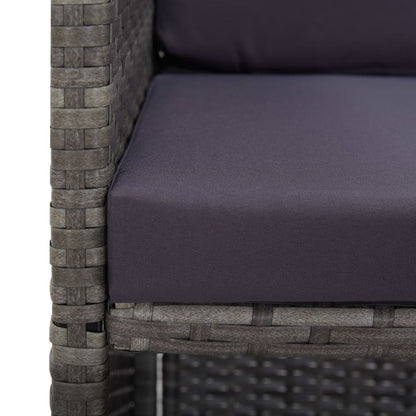 Set da Pranzo da Giardino 5 pz Polyrattan e Acacia Antracite | homemem39