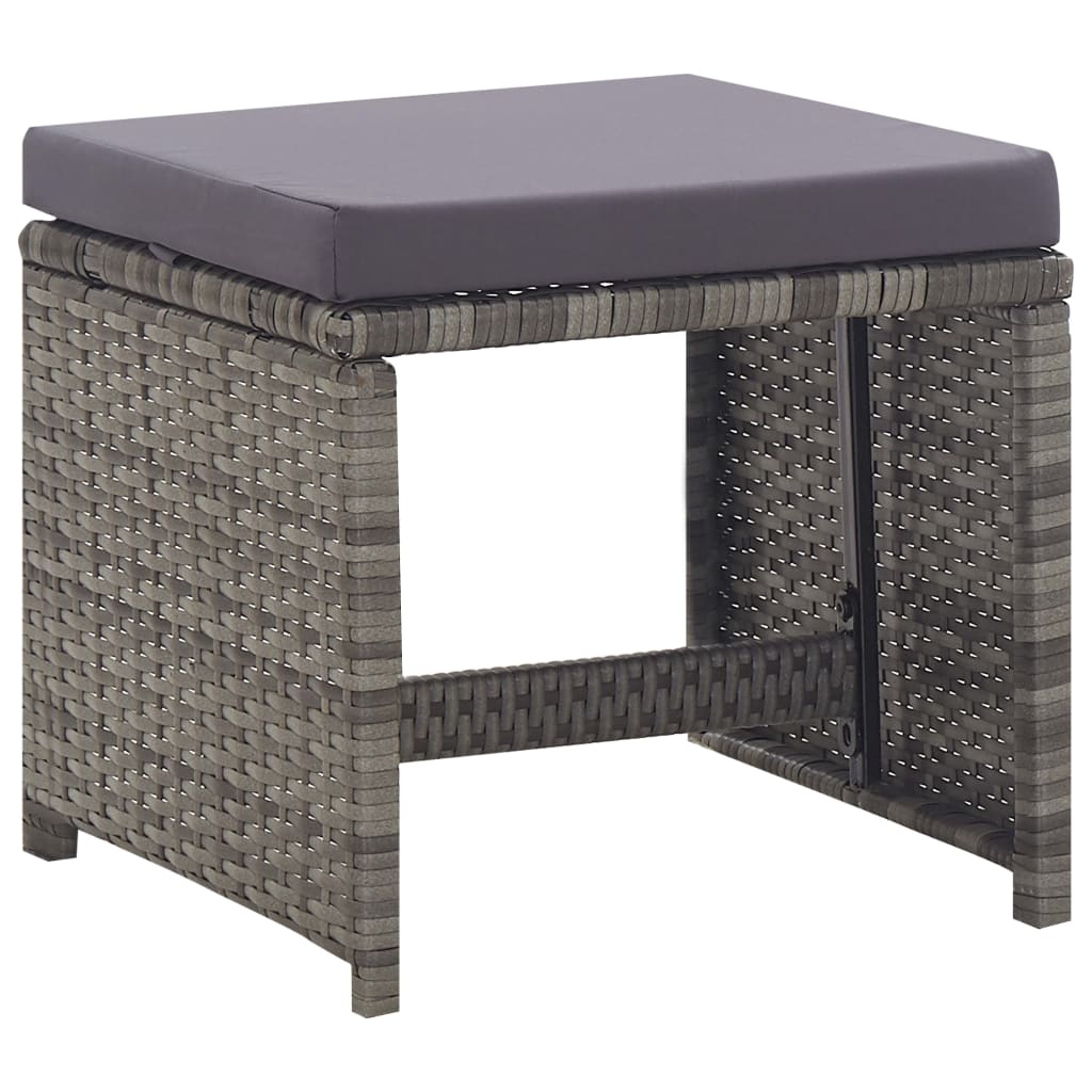 Set da Pranzo da Giardino 5 pz Polyrattan e Acacia Antracite | homemem39