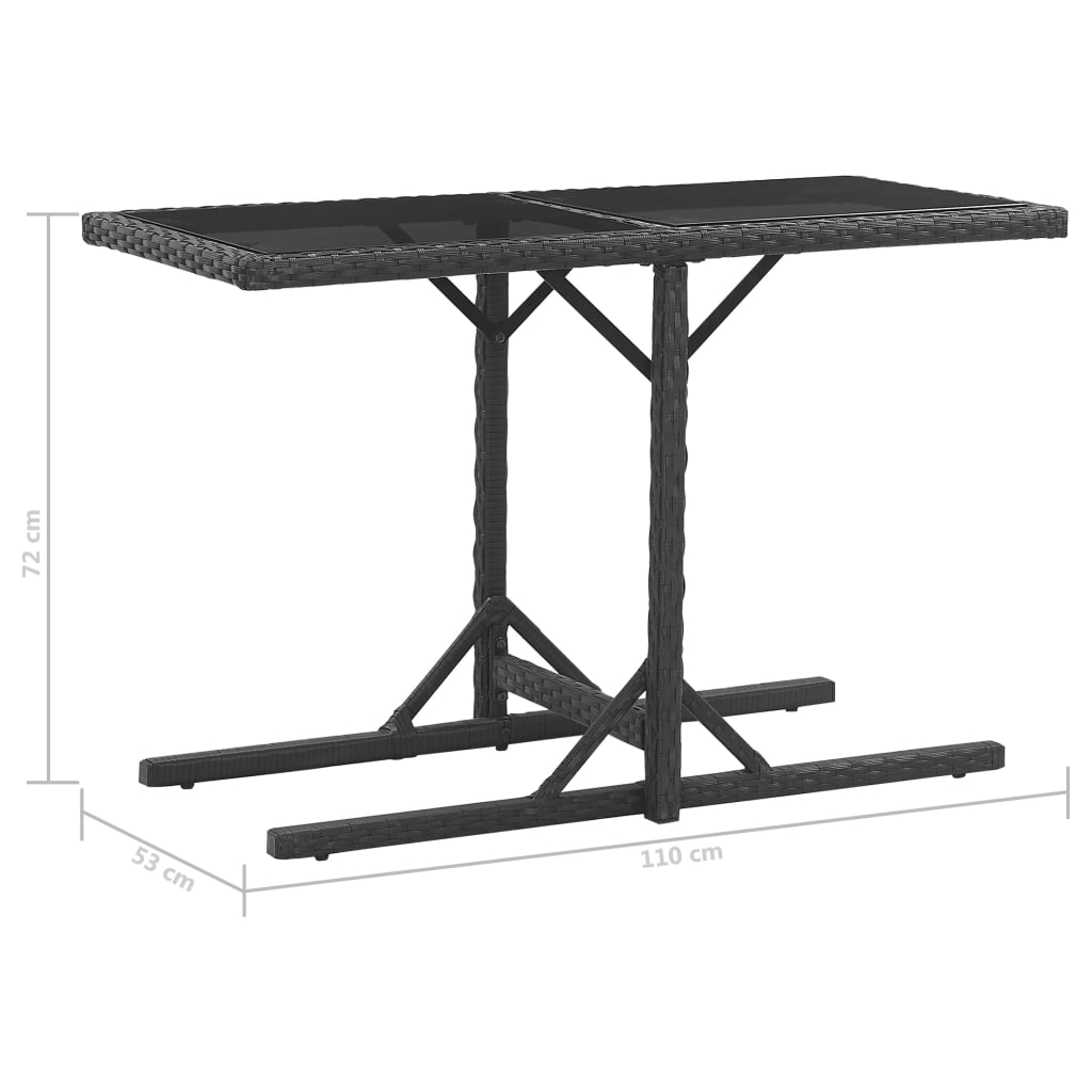 Set da Pranzo da Giardino 9 pz con Cuscini in Polyrattan Nero - homemem39