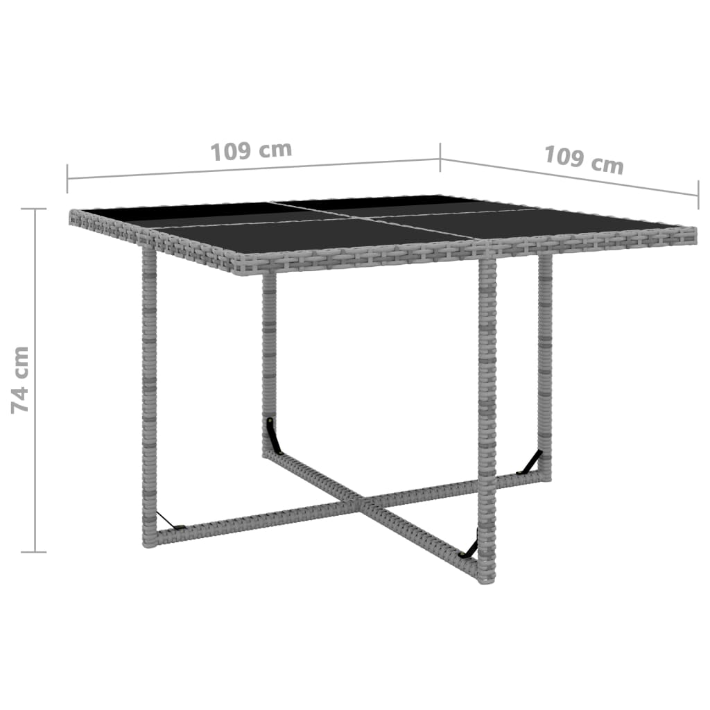 Set da Pranzo da Giardino 9 pz e Cuscini Polyrattan Antracite | homemem39