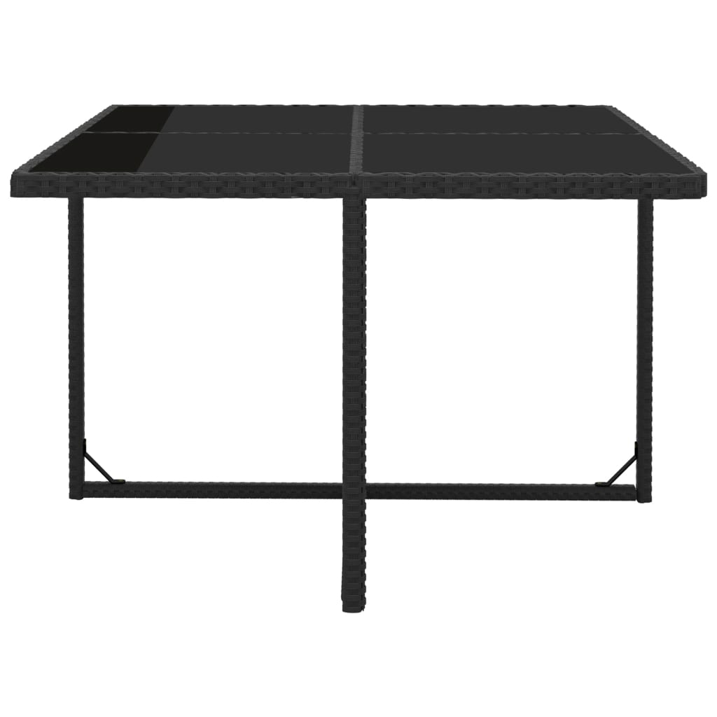 Set da Pranzo da Giardino 9 pz con Cuscini in Polyrattan Nero | homemem39