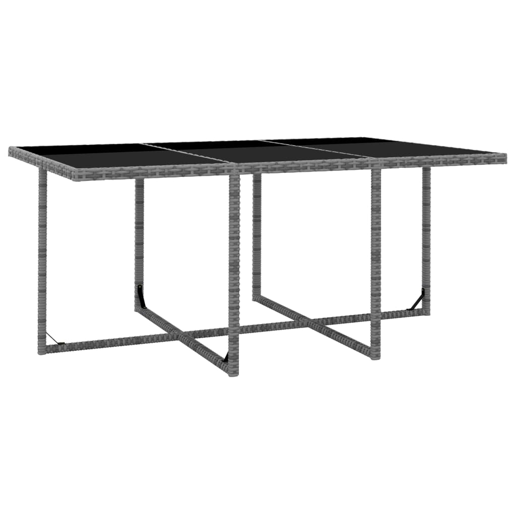 Set da Pranzo da Giardino 11 pz con Cuscini Polyrattan Grigio | homemem39