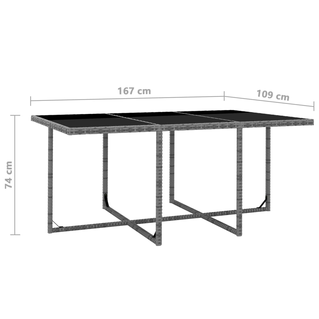 Set da Pranzo da Giardino 11 pz con Cuscini Polyrattan Grigio | homemem39
